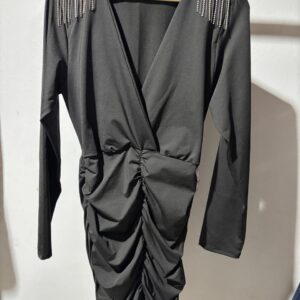 0153 - Vestido em suplex (SLIM) Strass ombro