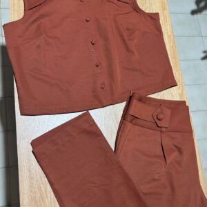 0430 - Conjunto Liso com Calça e Colete - ¨6119